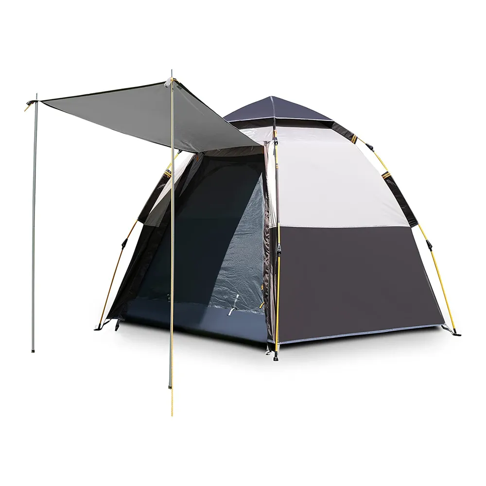 Hewolf Automatic 4 person Hexa Tent - Black Silver