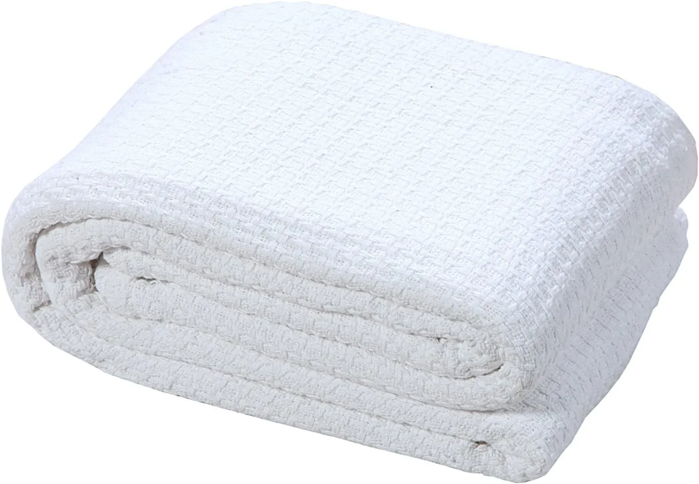 HILLFAIR 100% Combed Cotton Blanket– Queen Bed Blanket– Soft Cozy Warm Multipurpose Throws for Luxury Home Decor– 90 x 90 inch Queen Size Cotton Blankets for Beds- Bed Blankets for All Season- White