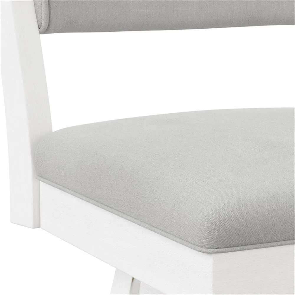 Hillsdale, Clarion Wood and Upholstered Counter Height Swivel Stool, Sea White