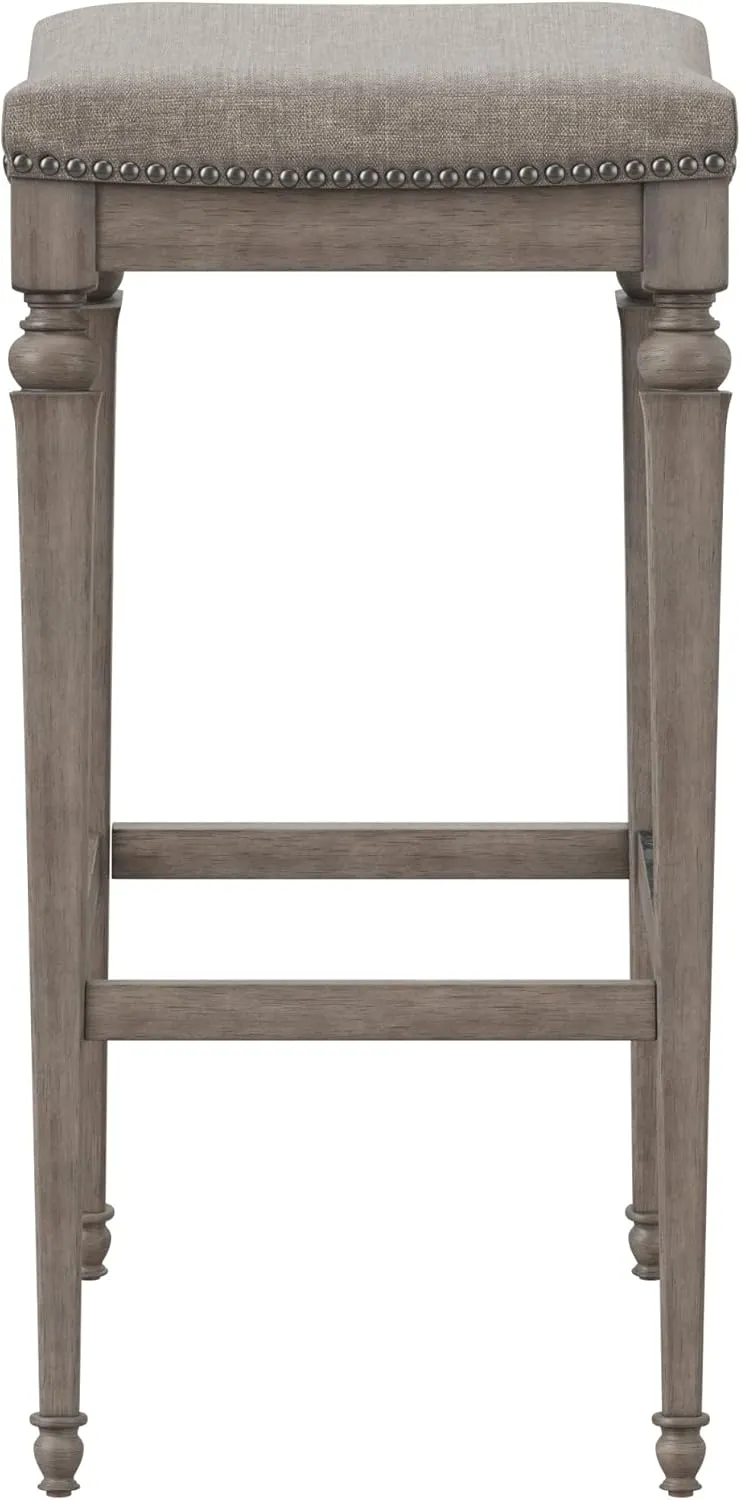 Hillsdale Furniture Vetrina Backless Non-Swivel Counter Stool, Weathered Grey