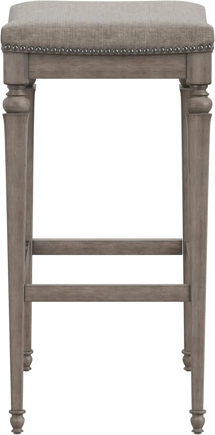 Hillsdale Furniture Vetrina Backless Non-Swivel Counter Stool, Weathered Grey