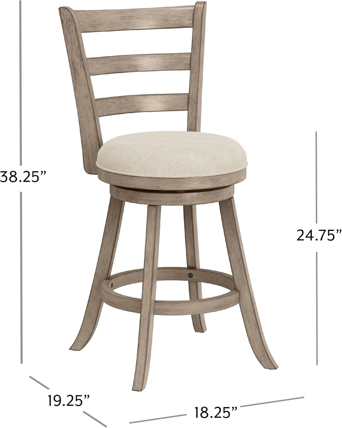 Hillsdale Laymon Modern Wood Swivel Counter Height Stool, Gray Brown