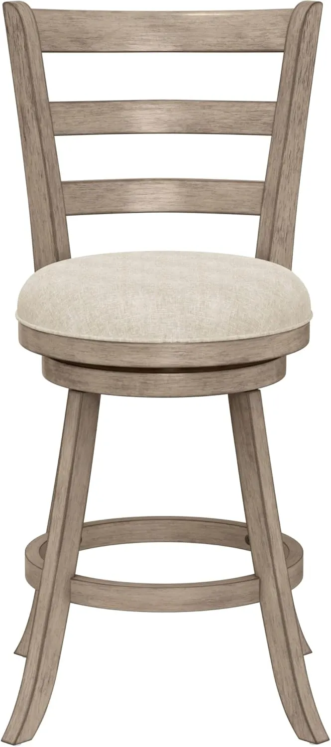 Hillsdale Laymon Modern Wood Swivel Counter Height Stool, Gray Brown