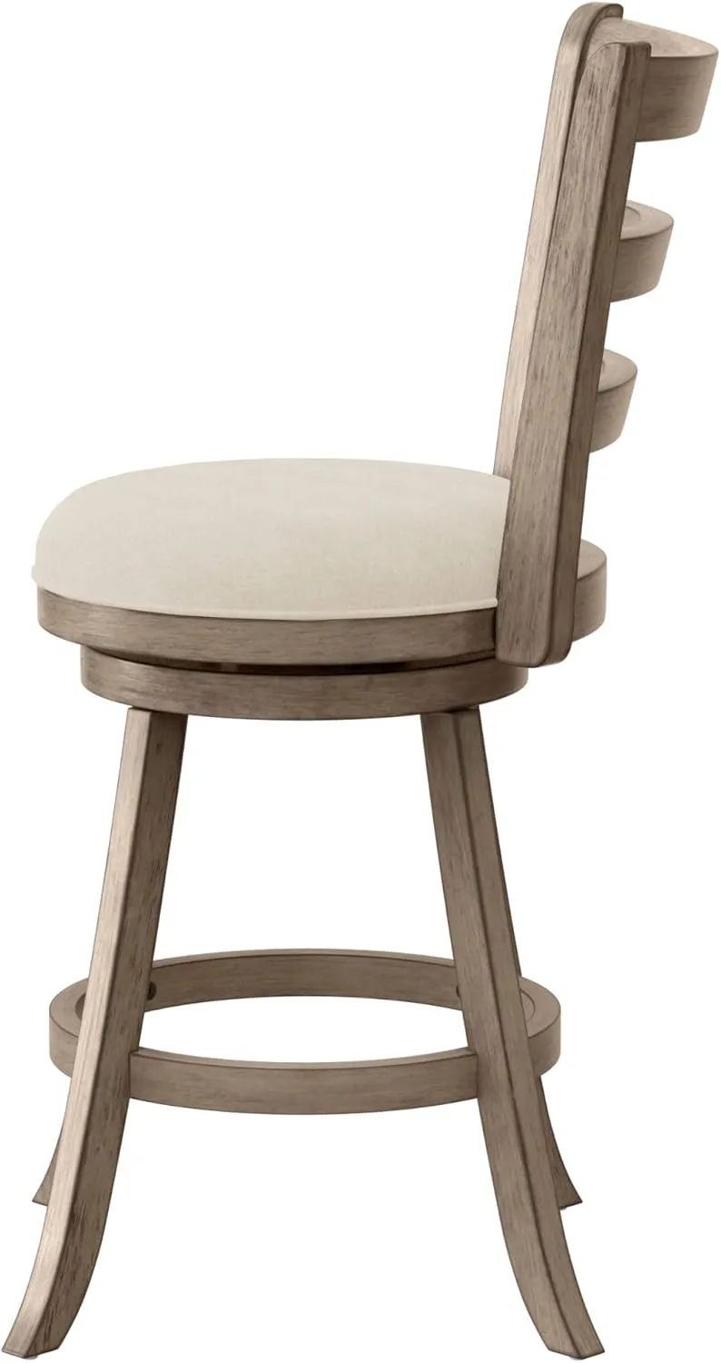 Hillsdale Laymon Modern Wood Swivel Counter Height Stool, Gray Brown