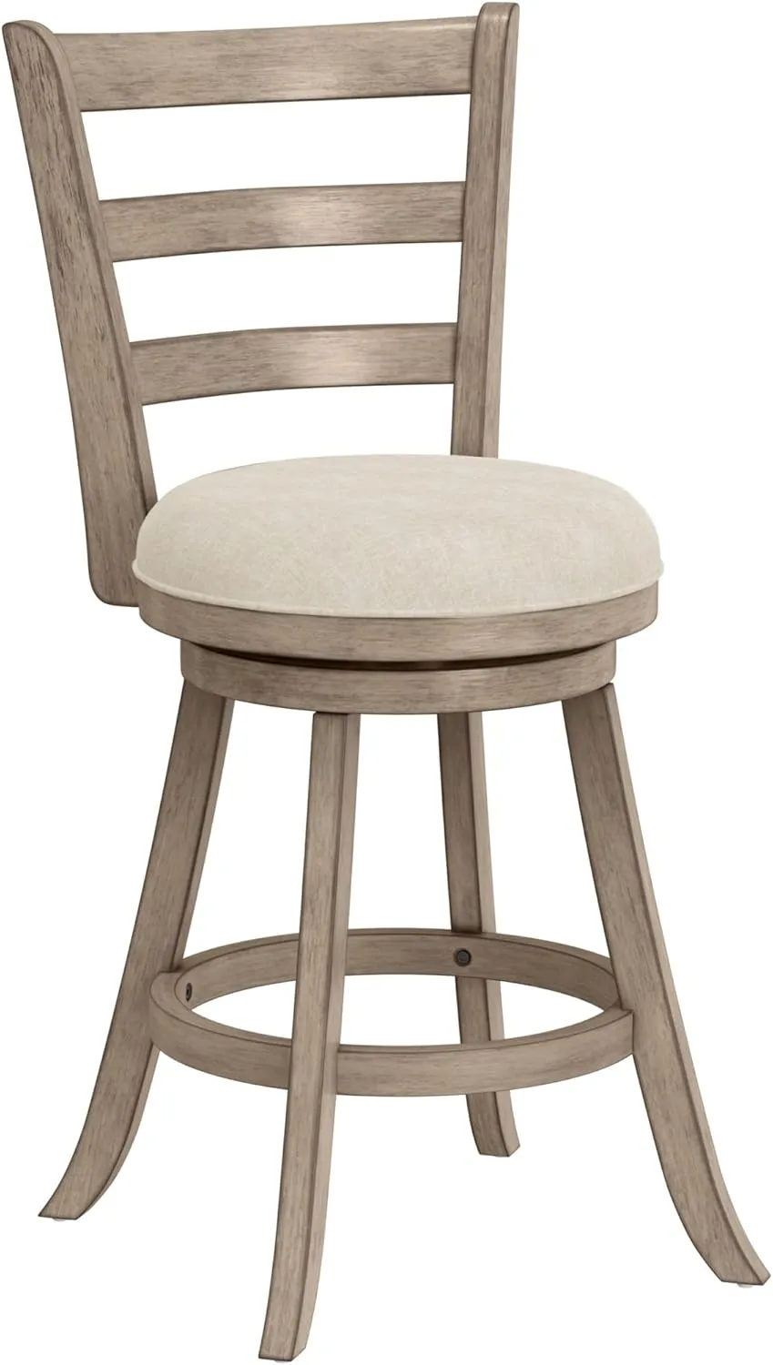 Hillsdale Laymon Modern Wood Swivel Counter Height Stool, Gray Brown