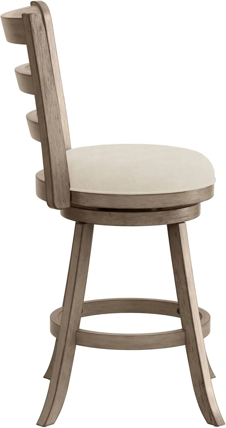 Hillsdale Laymon Modern Wood Swivel Counter Height Stool, Gray Brown