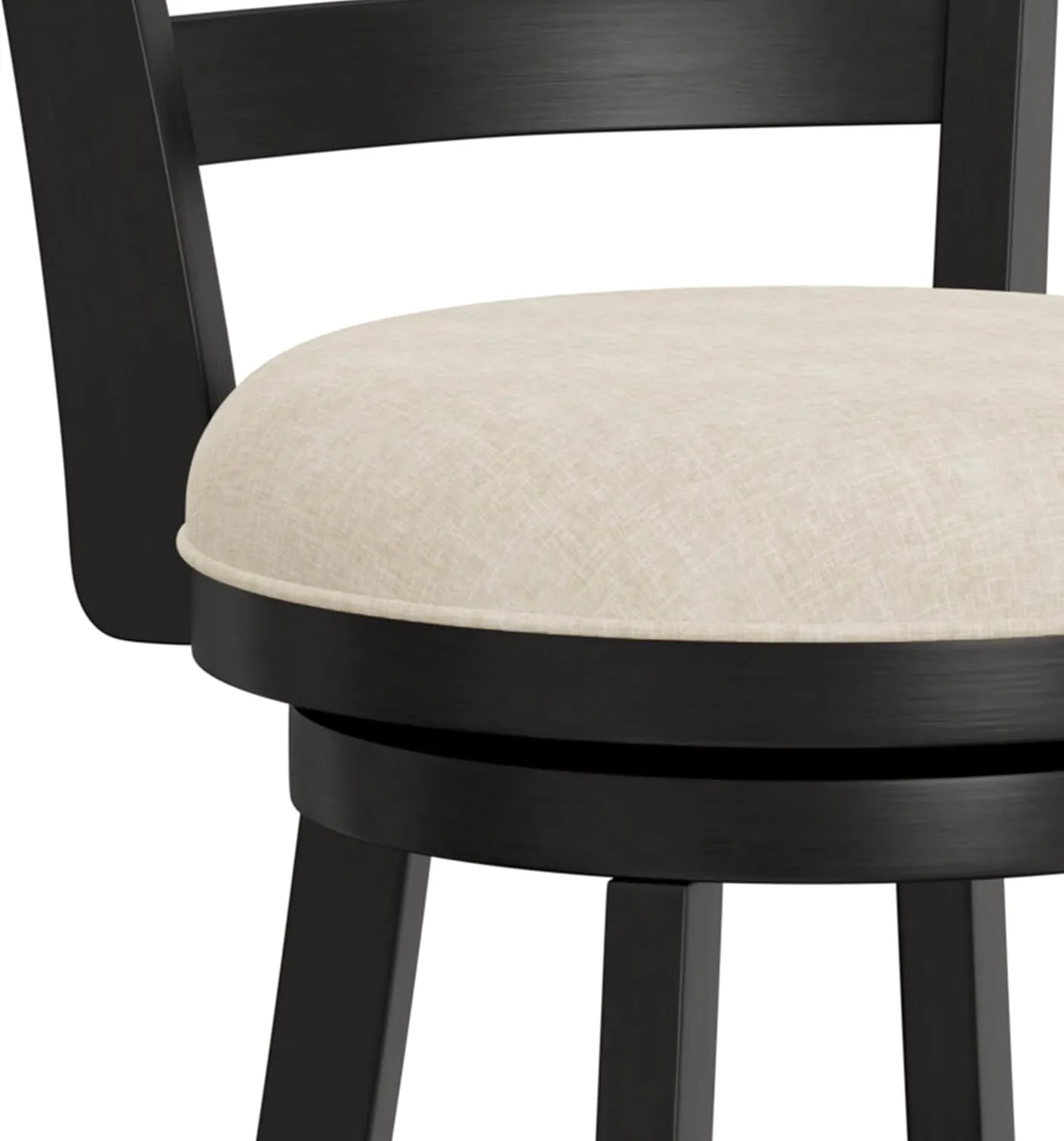 Hillsdale Laymon Modern Wood Swivel Stool with Upholstered Seat, Bar Height, Black