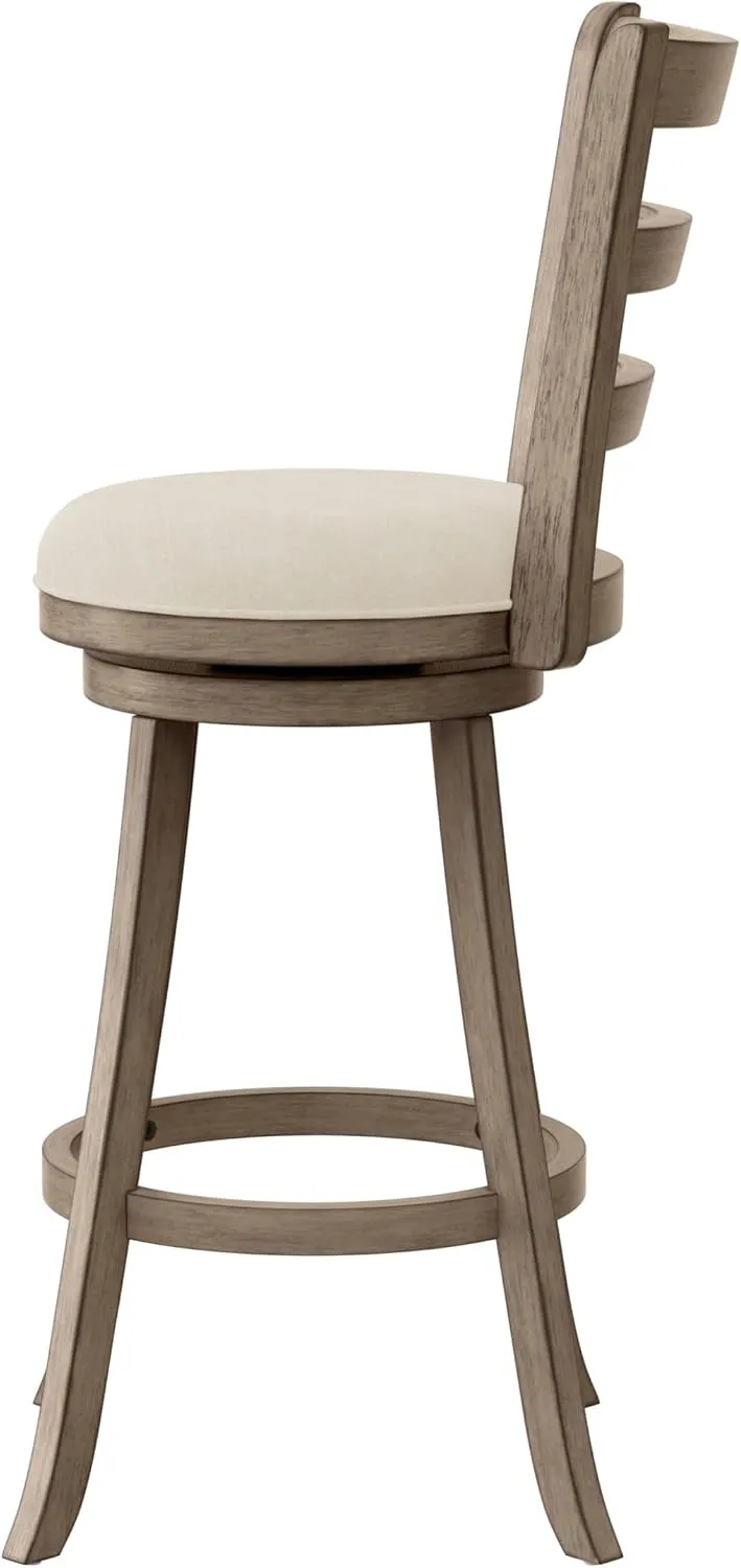 Hillsdale, Laymon Wood Bar Height Swivel Stool, Gray Brown