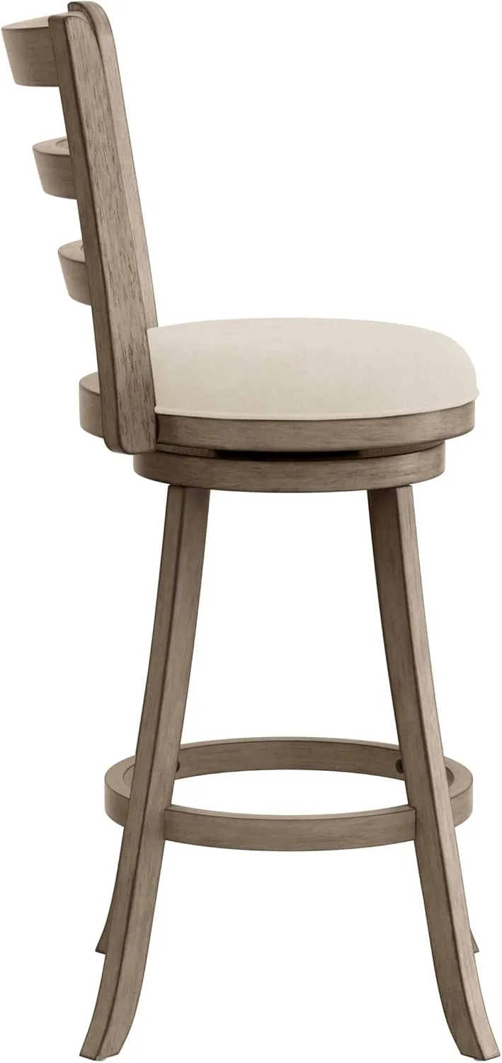 Hillsdale, Laymon Wood Bar Height Swivel Stool, Gray Brown