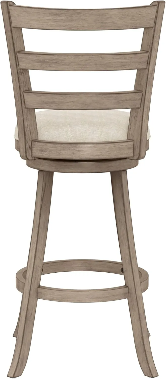 Hillsdale, Laymon Wood Bar Height Swivel Stool, Gray Brown