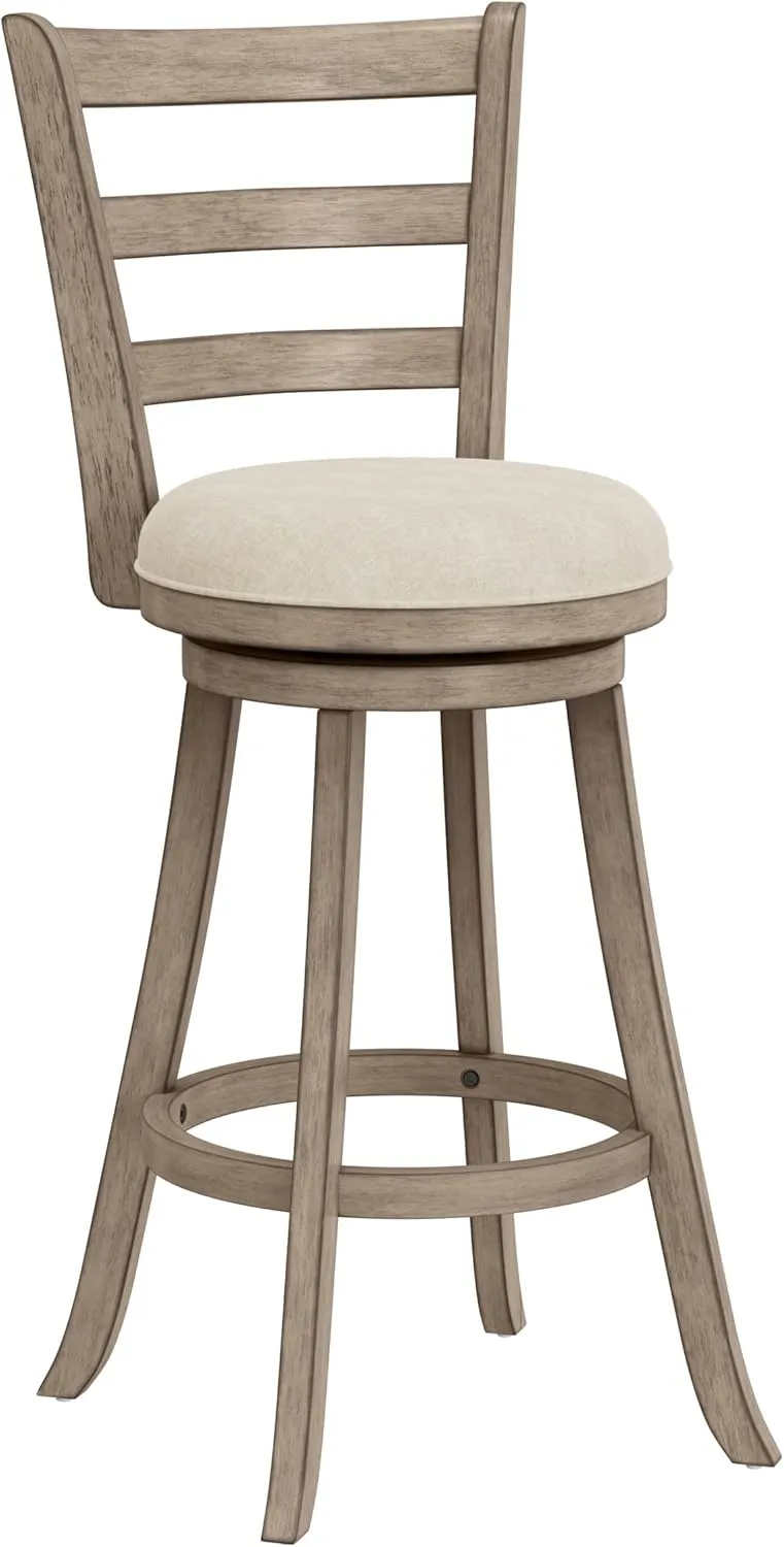 Hillsdale, Laymon Wood Bar Height Swivel Stool, Gray Brown