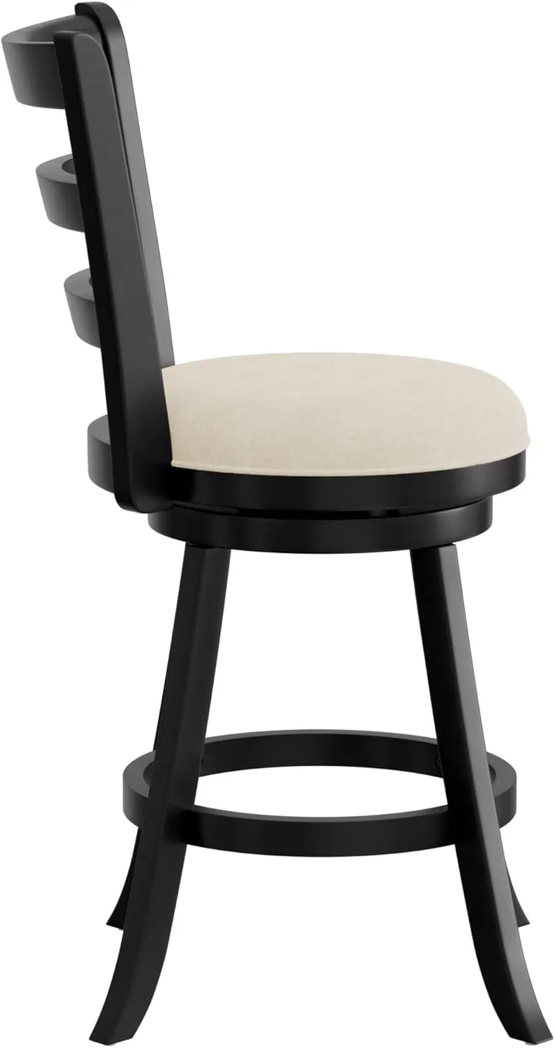 Hillsdale Laymon Wood Kitchen Counter Height Swivel Stool, Black