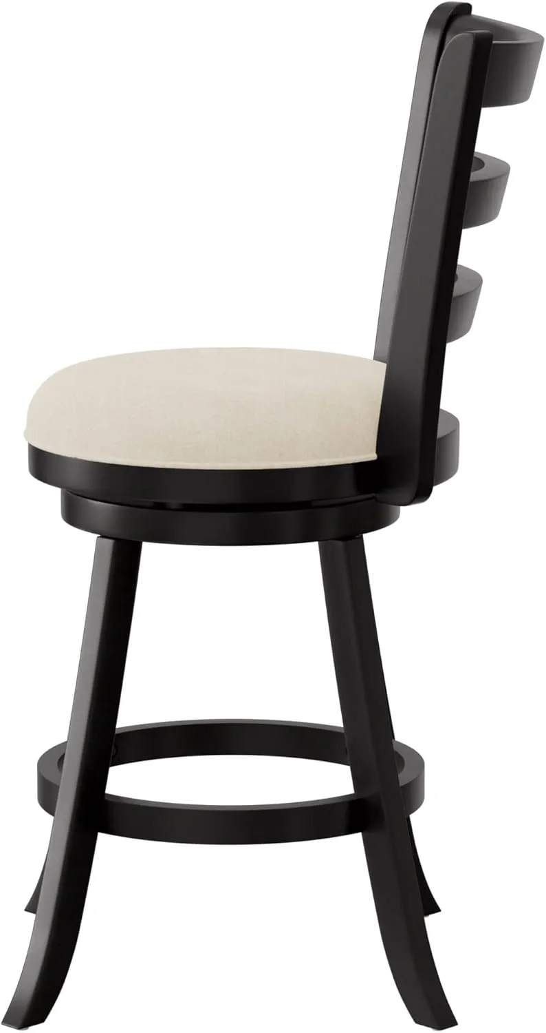 Hillsdale Laymon Wood Kitchen Counter Height Swivel Stool, Black