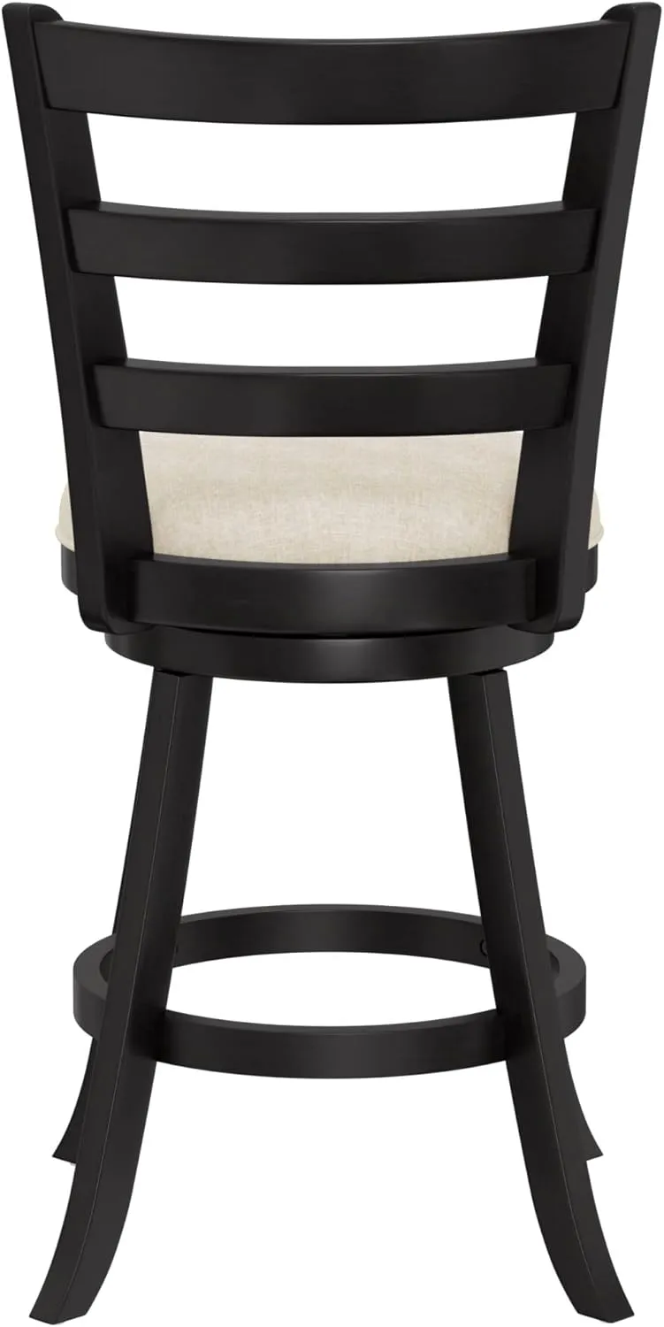 Hillsdale Laymon Wood Kitchen Counter Height Swivel Stool, Black