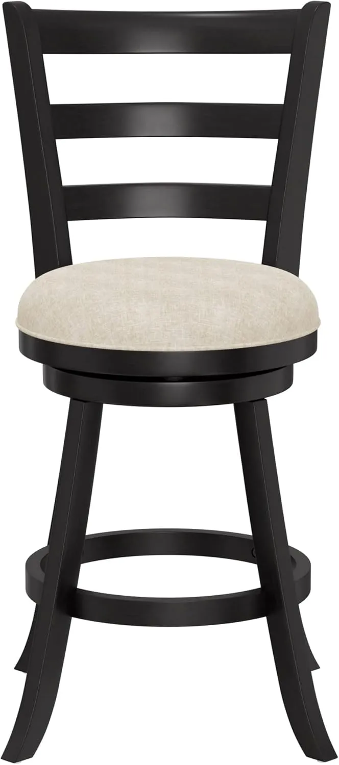 Hillsdale Laymon Wood Kitchen Counter Height Swivel Stool, Black