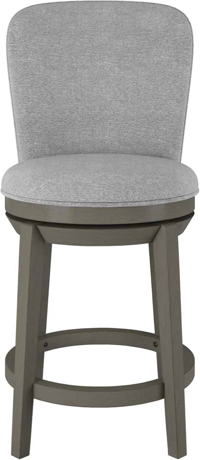 Hillsdale Victoria Wood Counter Height Swivel Stool, Antique Gray