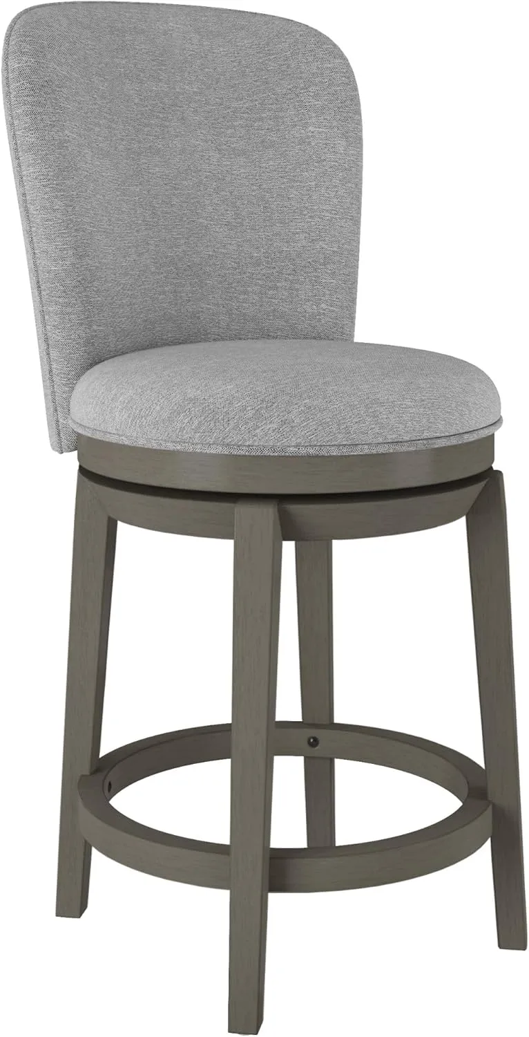 Hillsdale Victoria Wood Counter Height Swivel Stool, Antique Gray