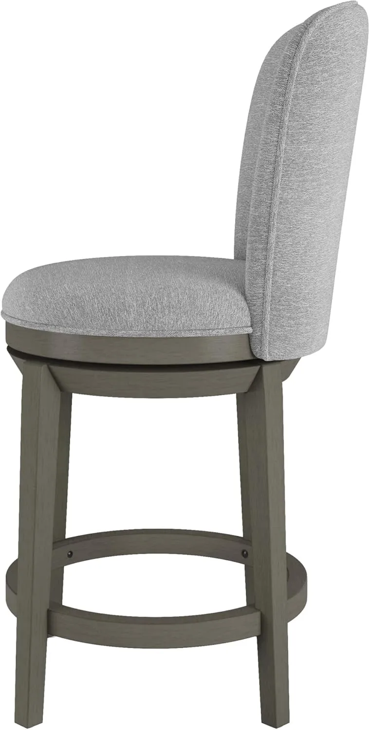 Hillsdale Victoria Wood Counter Height Swivel Stool, Antique Gray
