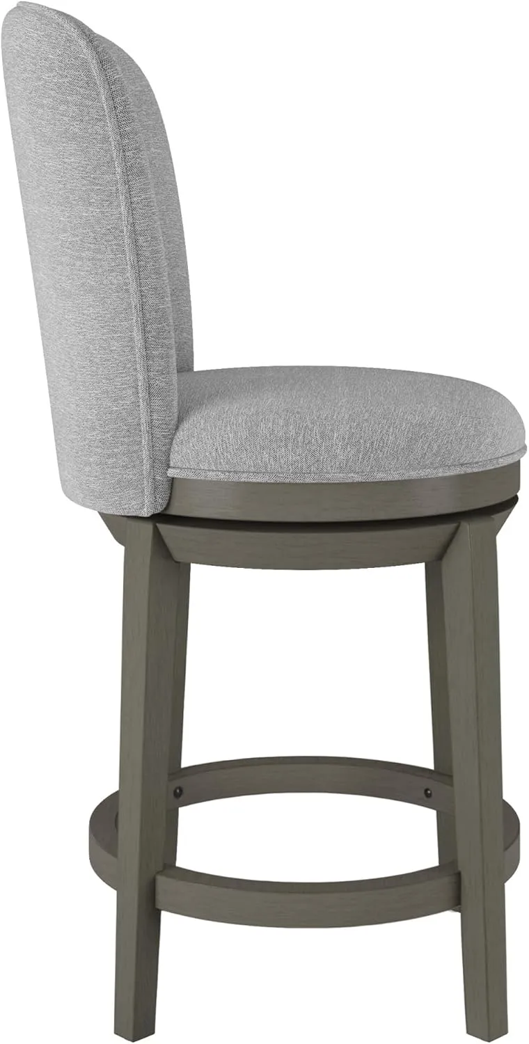 Hillsdale Victoria Wood Counter Height Swivel Stool, Antique Gray