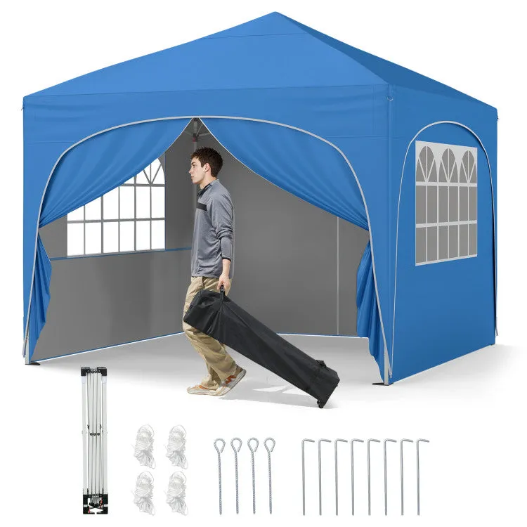 Hivvago 10 X 10 FT Pop up Canopy Tent with 4 Removable Sidewall
