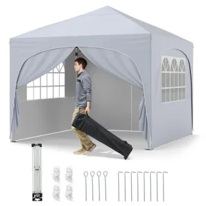 Hivvago 10 X 10 FT Pop up Canopy Tent with 4 Removable Sidewall