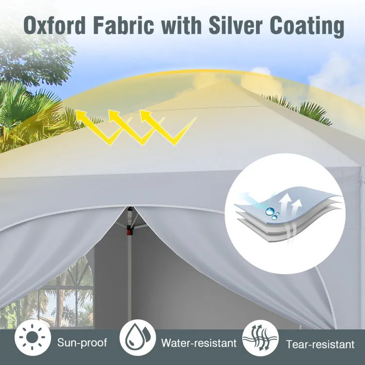 Hivvago 10 X 10 FT Pop up Canopy Tent with 4 Removable Sidewall