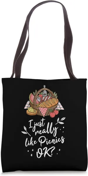 I Just Really Like Picnics Family Lake Trip Summer Camping Tote Bag