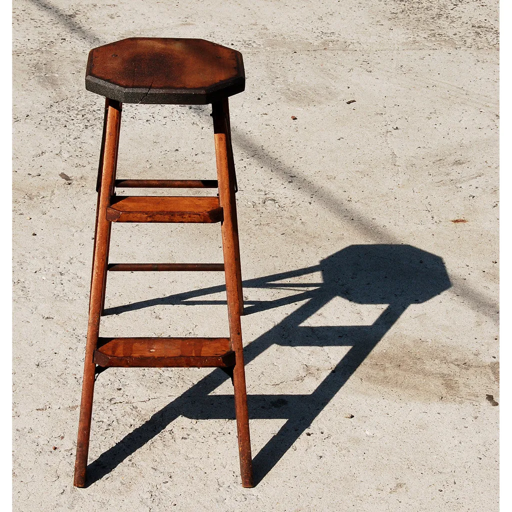 Industrial 19th Century Folding Step Ladder / Stool