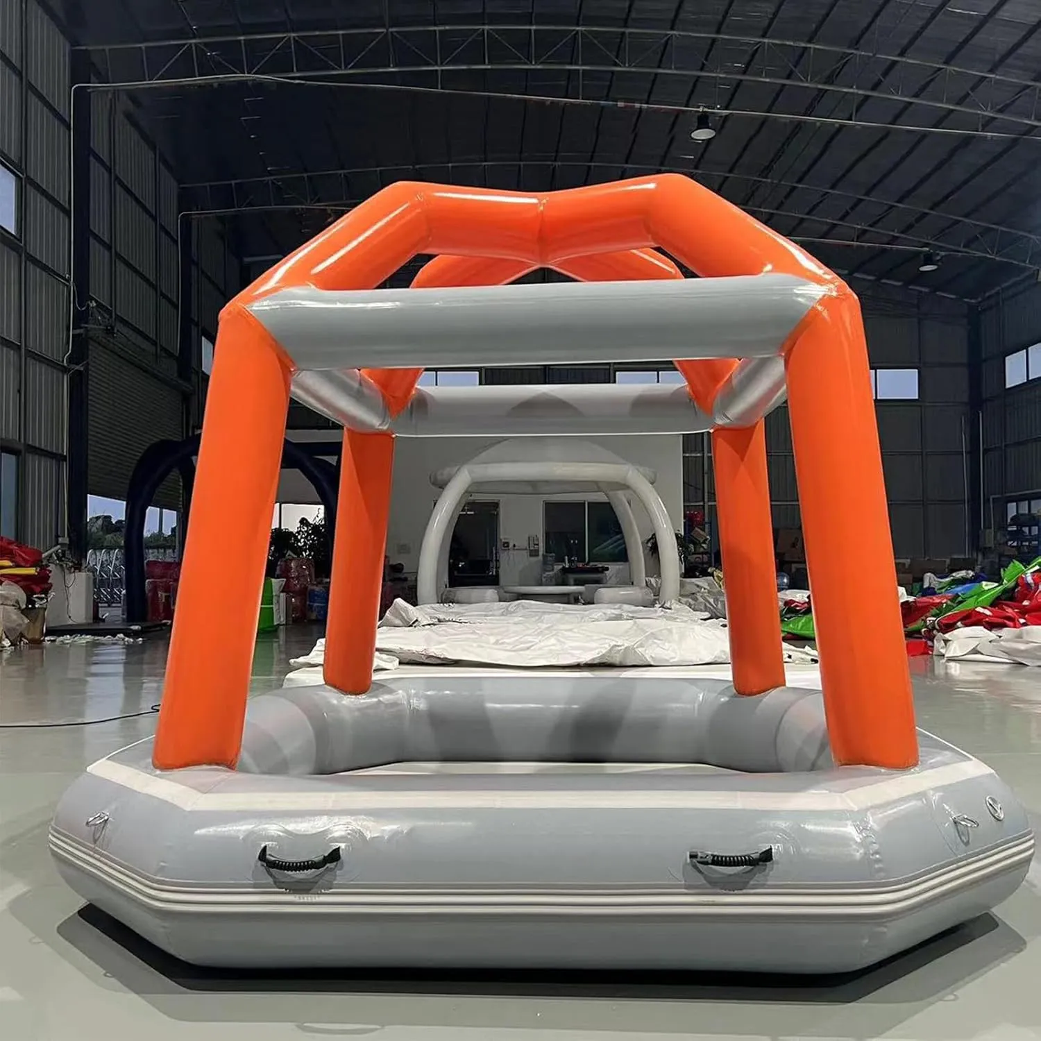 Inflatable Floating Tent with Pump, Easy Setup Camping Tent, Fishing Raft Boat for Pool Lake Calm Waters