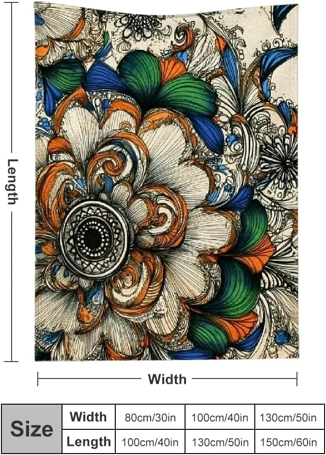 Intricate Bird Pattern Lightweight Flannel Blanket, Soft Cozy Multi-Purpose Gift Blanket for Sofa, Travel, Camping, Bed, Chair 30x40in