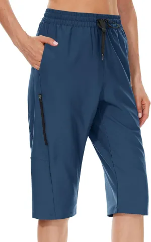 JENEARY Women‘s 15" Long Shorts Below The Knee Hiking Capris UPF50  Quick Dry Bermuda Shorts