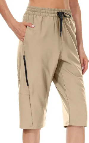 JENEARY Women‘s 15" Long Shorts Below The Knee Hiking Capris UPF50  Quick Dry Bermuda Shorts