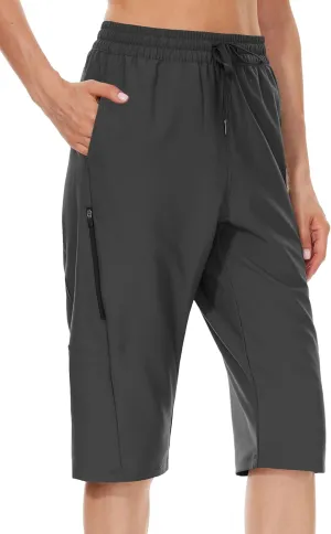 JENEARY Women‘s 15" Long Shorts Below The Knee Hiking Capris UPF50  Quick Dry Bermuda Shorts