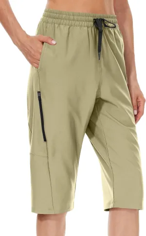 JENEARY Women‘s 15" Long Shorts Below The Knee Hiking Capris UPF50  Quick Dry Bermuda Shorts