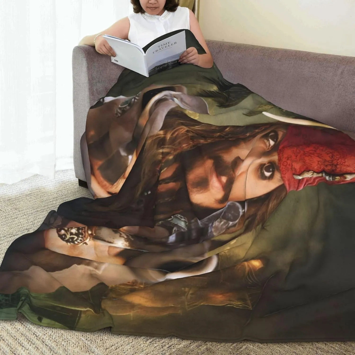 Johnny Depp Blanket Flannel Fleece Printed Throw Blankets Ultra Soft Micro Warm Blanket for All Season Bedding Chair Sofa Couch Bed 50"x40"