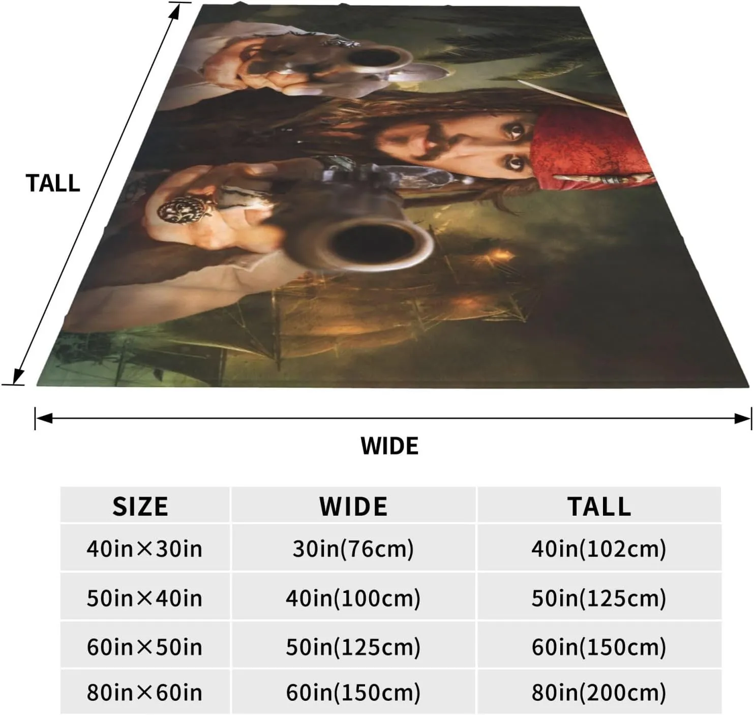 Johnny Depp Blanket Flannel Fleece Printed Throw Blankets Ultra Soft Micro Warm Blanket for All Season Bedding Chair Sofa Couch Bed 50"x40"
