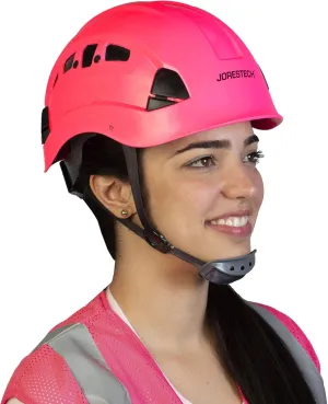 JORESTECH - ABS Work-at-Height and Rescue Hard Hat Slotted Ventilated Helmet w/Adjustable Ratchet 6-Point Suspension ANSI Z89.1-14