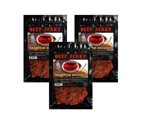 Jurassic Jerky BBQ Mesquite: Premium Mesquite-Smoked Beef Jerky - Bold Flavor, High Protein, Low Carb Snack On-the-Go Snack for Hiking, Camping, and Road Trips (3 Oz- 3 pk)