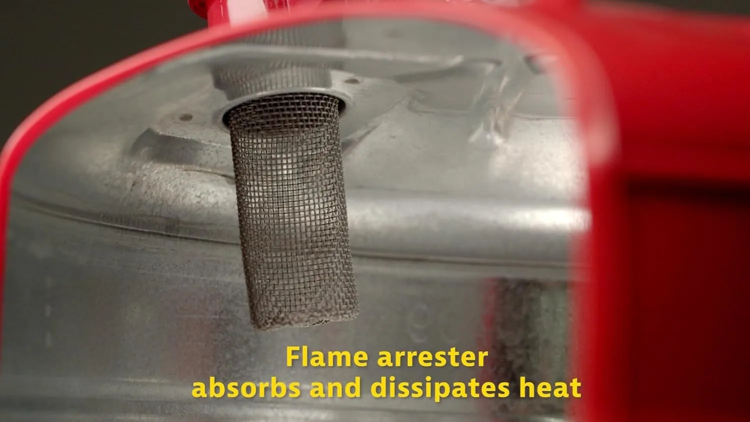 Justrite 1 Gallon Type I Red Safety Gas Can for Gasoline with Flame Arrester, Self-Closing Lid, and Trigger Handle, Made in the USA, Galvanized Steel Flammable Storage Can, 10301