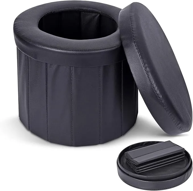 KDD Portable Toilet Camping Outdoor Car folding Stool,Toilet for Camping, Hiking, Boating,Long Trips, Traffic jam