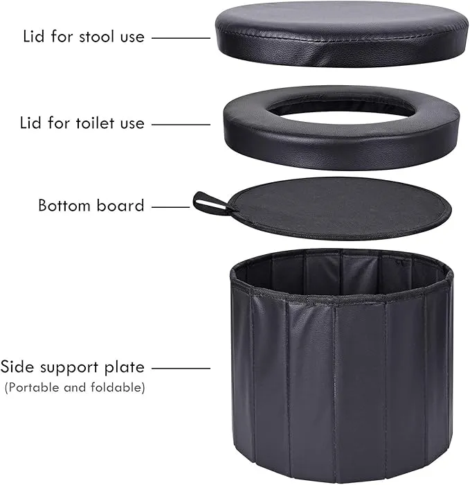 KDD Portable Toilet Camping Outdoor Car folding Stool,Toilet for Camping, Hiking, Boating,Long Trips, Traffic jam