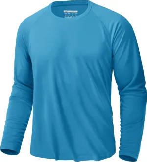 KEFITEVD Men's UV Sun Protection UPF 50  Shirts Long Sleeve Rash Guard Workout Quick Dry Shirt for Hiking Fishing Swimming