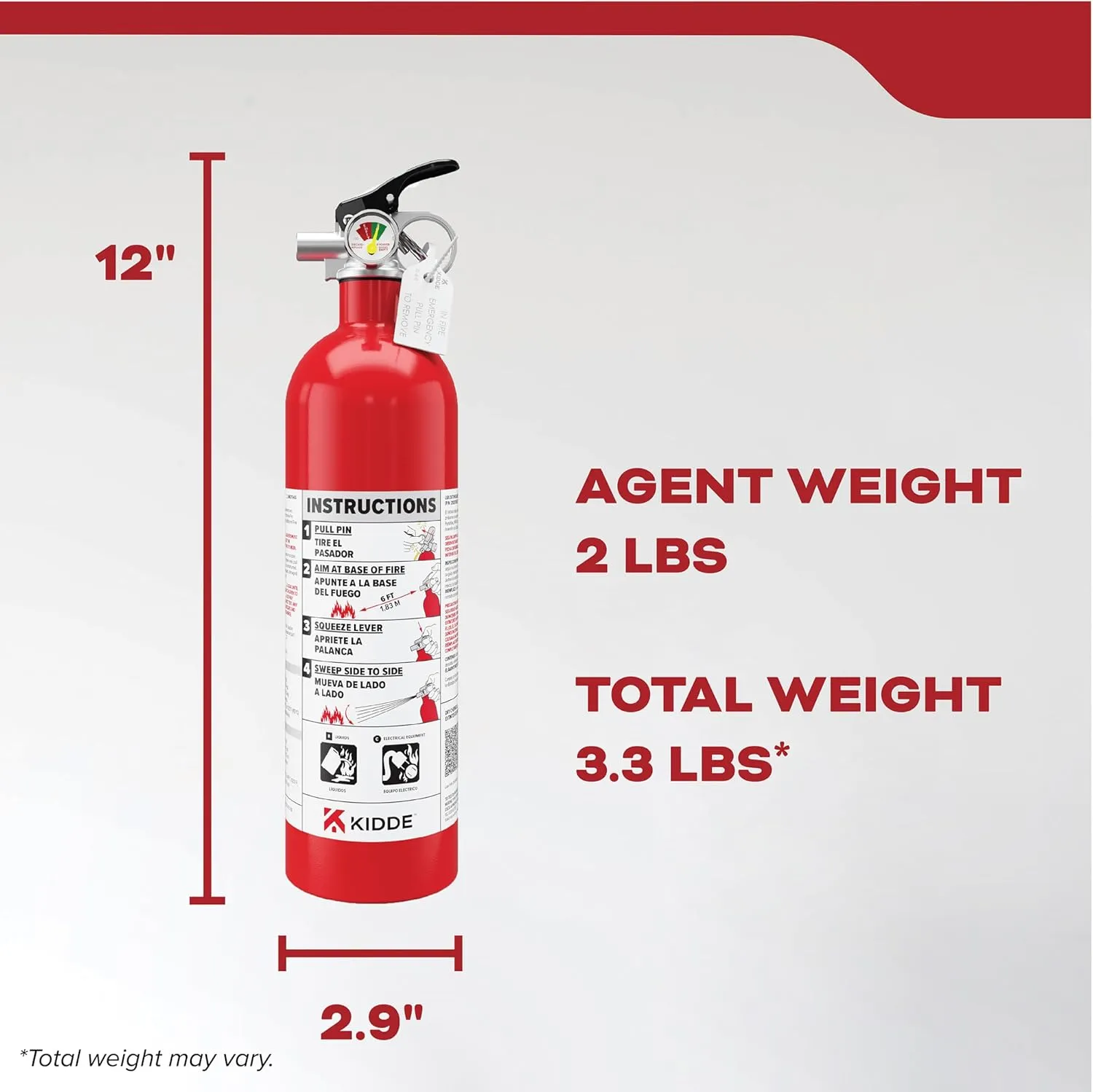 Kidde Fire Extinguisher for Boats, Single-Use 5BC