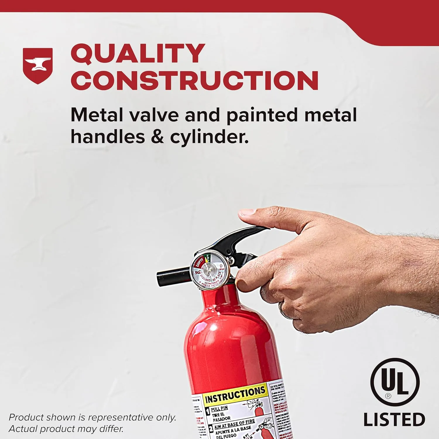 Kidde Fire Extinguisher for Boats, Single-Use 5BC
