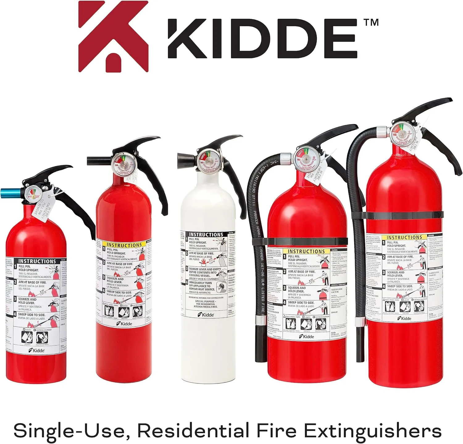 Kidde Kitchen Fire Extinguishers for Home & Office Use, 2 Pack: One 1-A:10-B:C and One Specialty Kitchen Extinguisher, Wall Mount & Strap Brackets Included