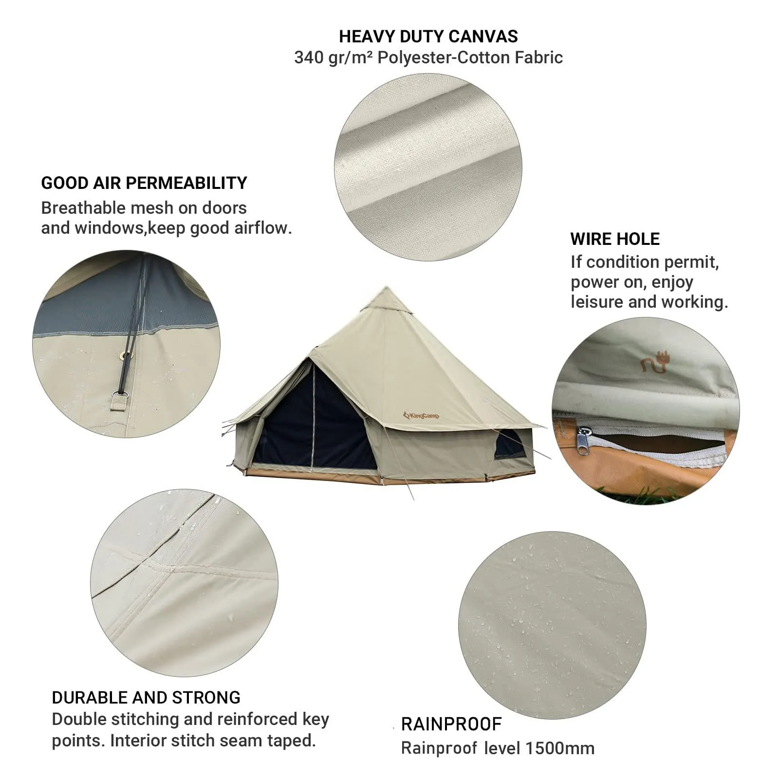 KingCamp KHAN 500 4 Season Camping Hot Tent