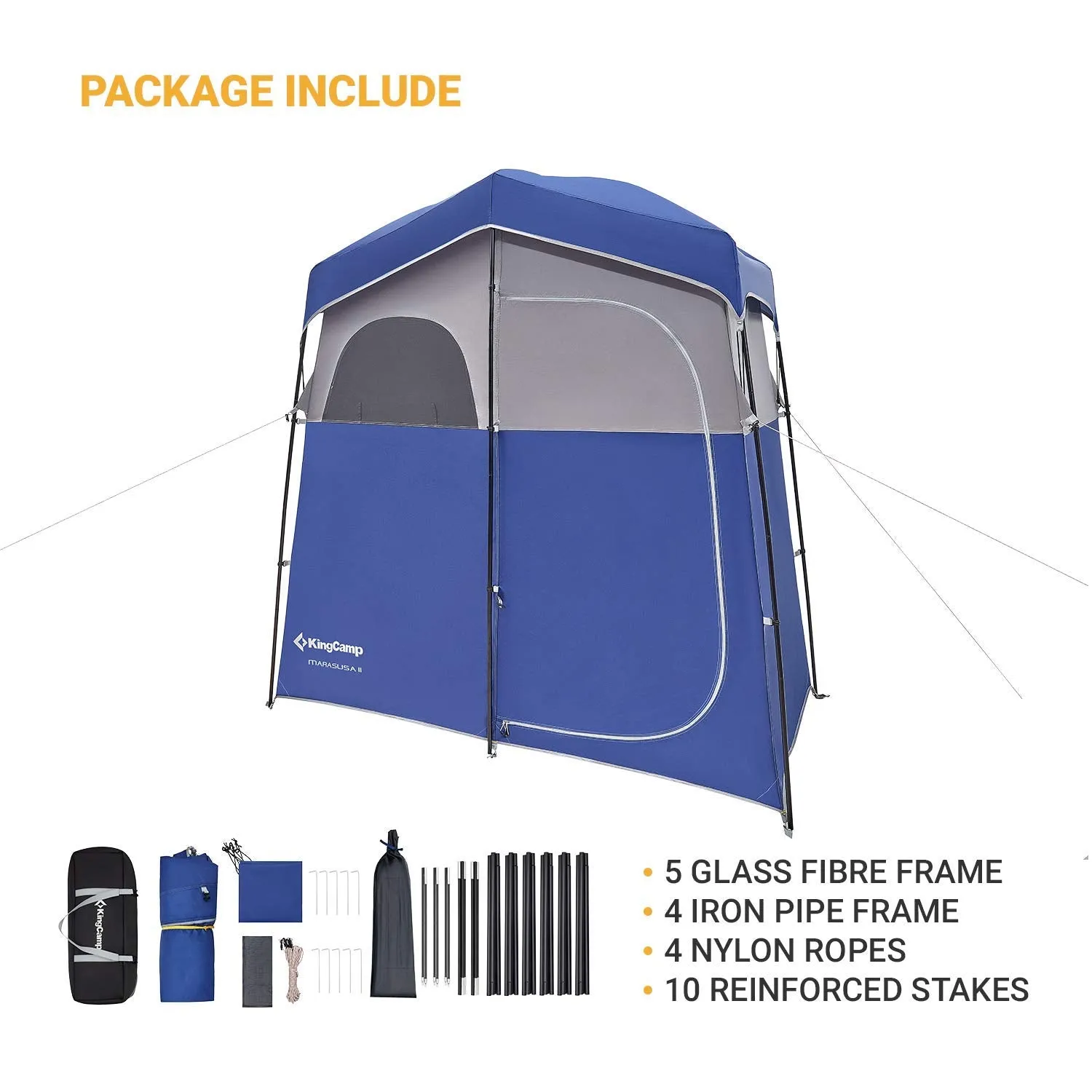 KingCamp MARASUSA Oversize Camping Shower Tent 1/2 Room Outdoor Toilet Tent