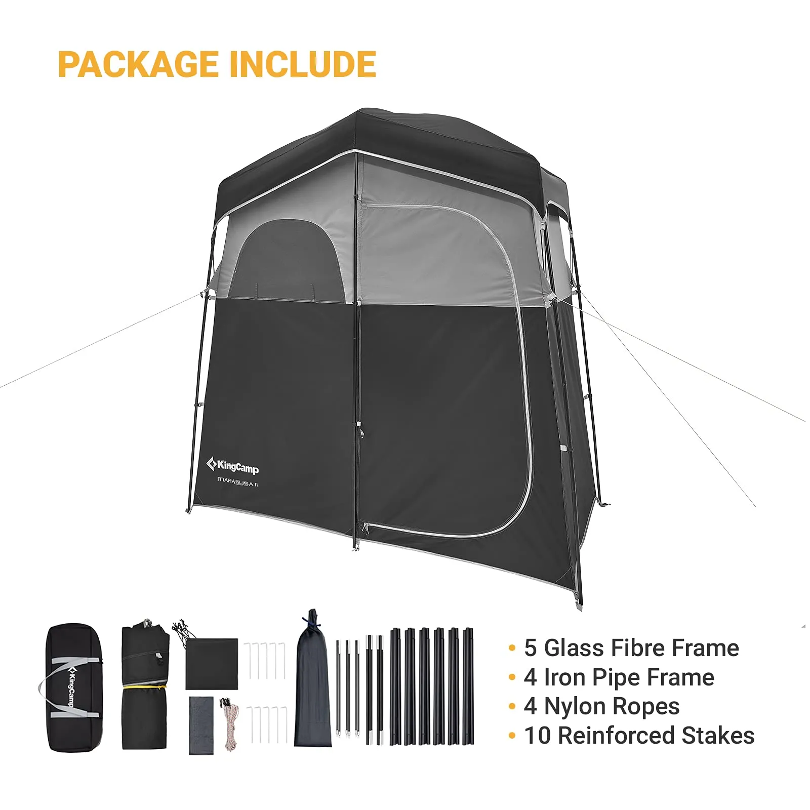 KingCamp MARASUSA Oversize Camping Shower Tent 1/2 Room Outdoor Toilet Tent