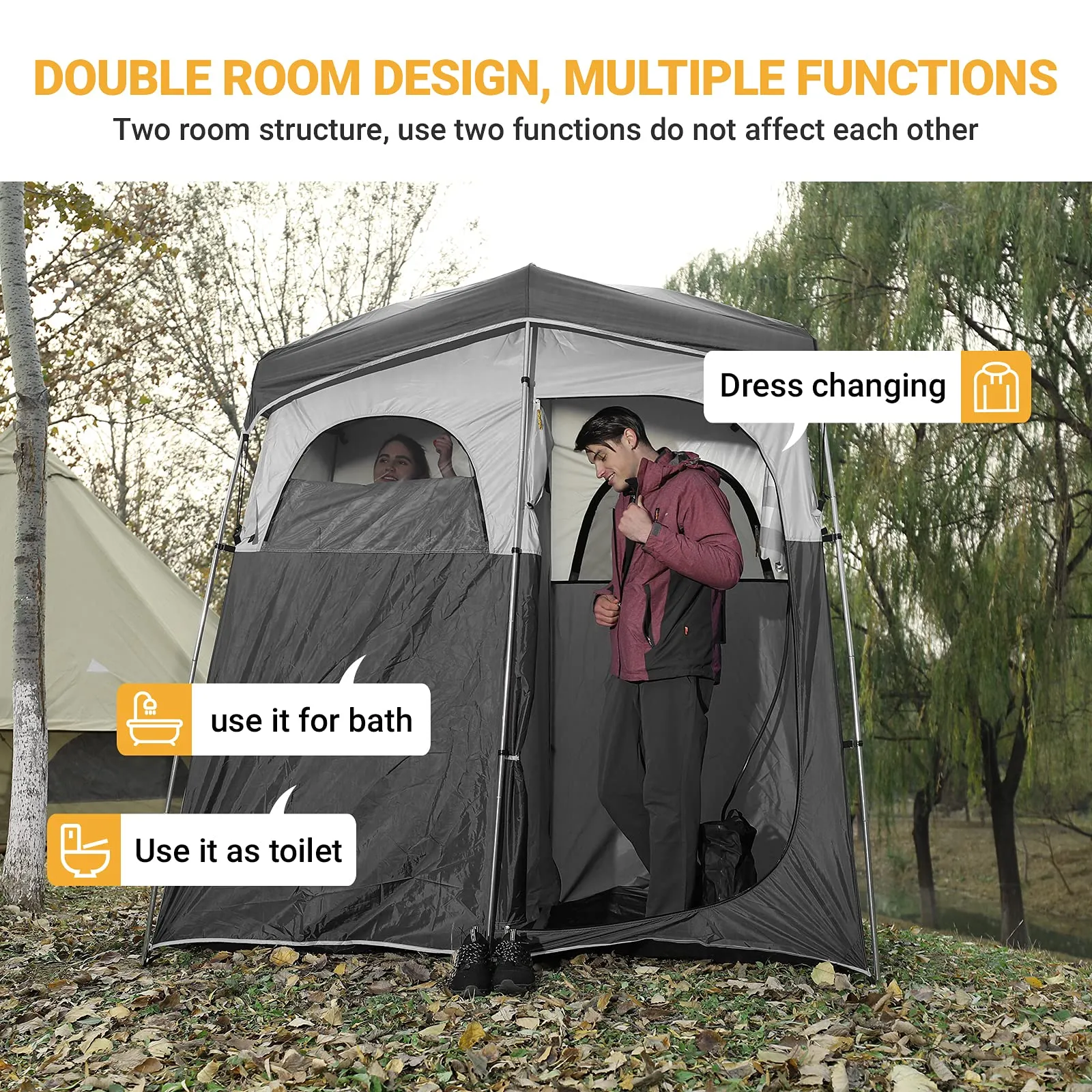 KingCamp MARASUSA Oversize Camping Shower Tent 1/2 Room Outdoor Toilet Tent
