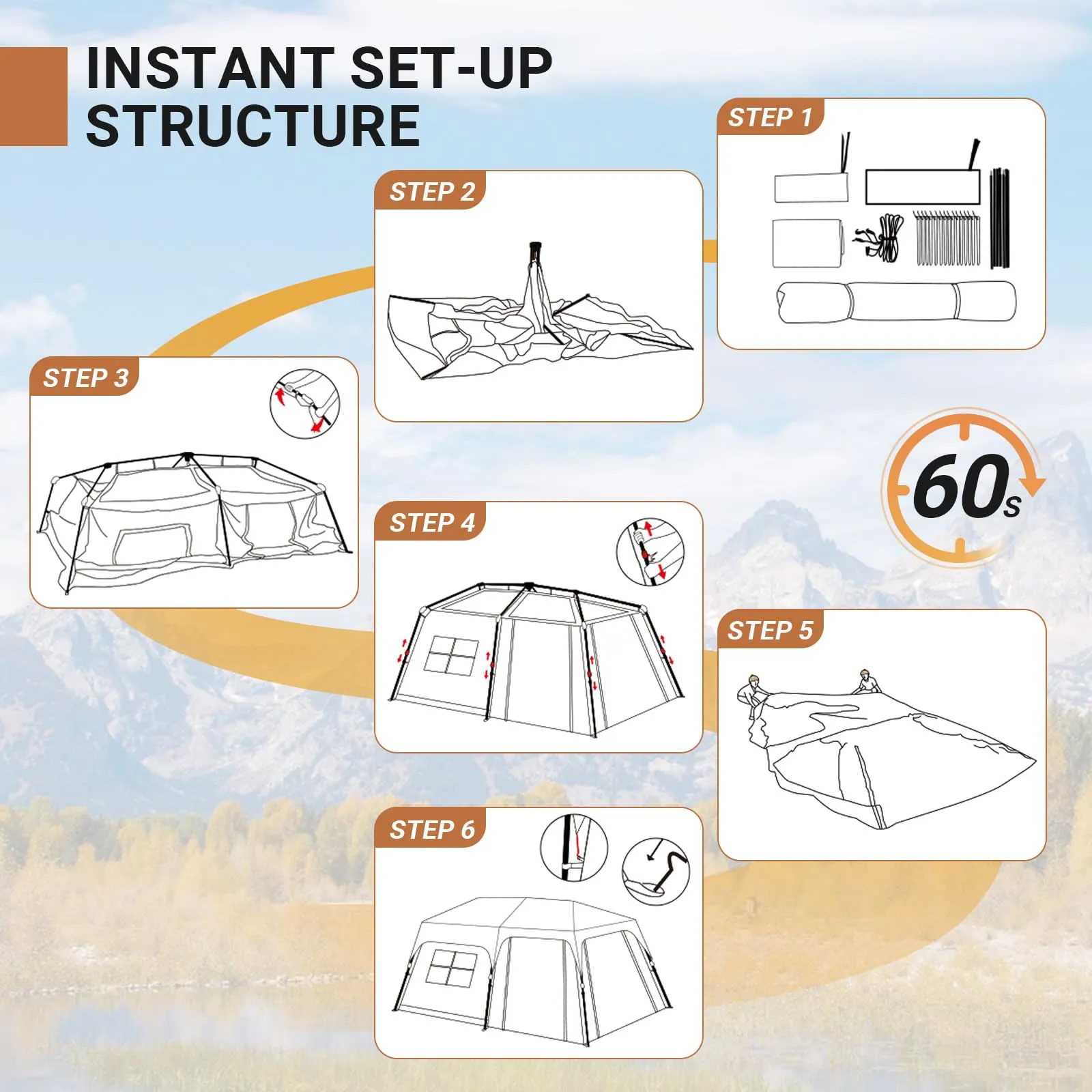 KingCamp MOUNTAIN IN T2 Instant Cabin Tent
